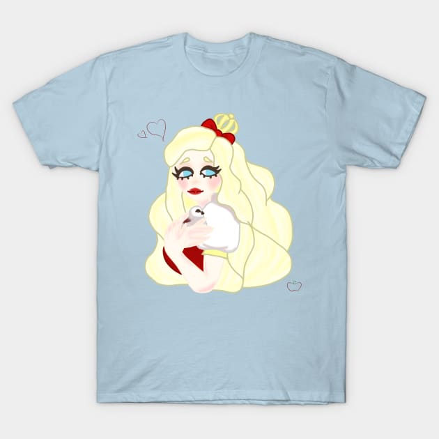 Apple White T-Shirt by LiliBug